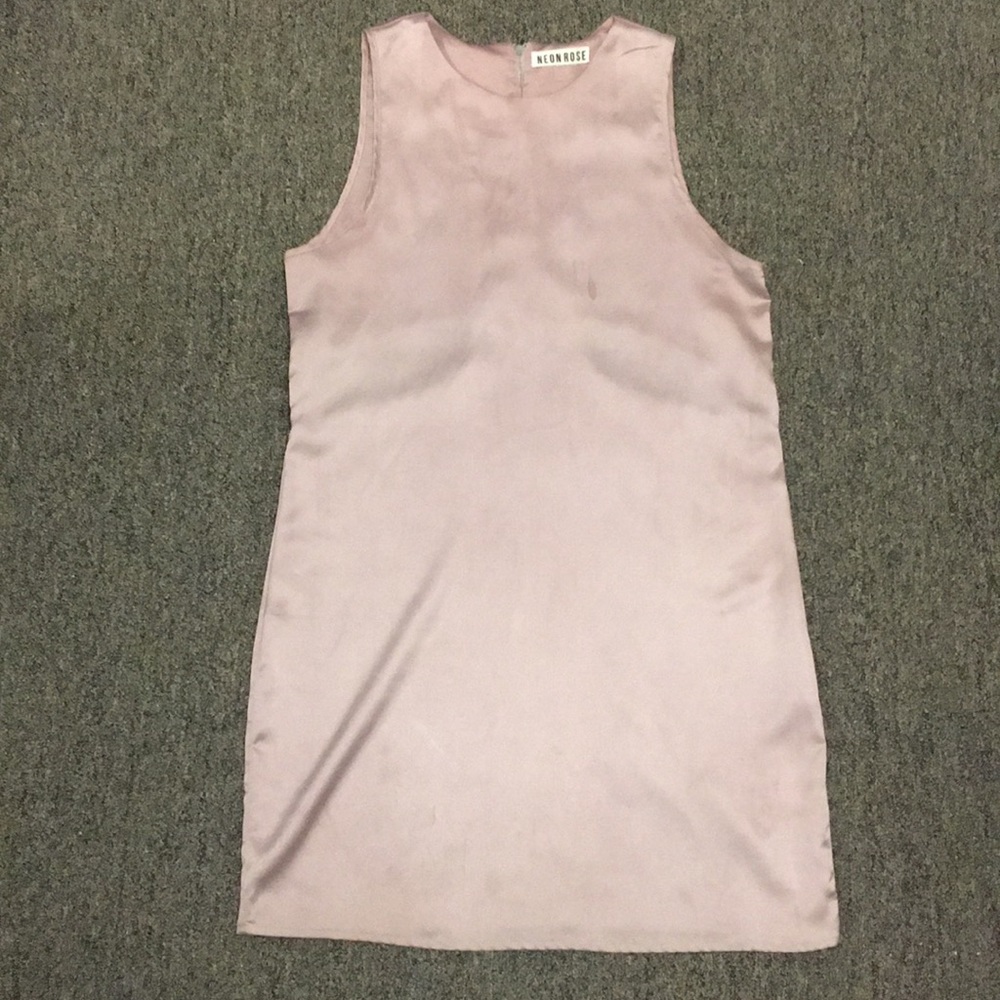 Neon rose cut out dress